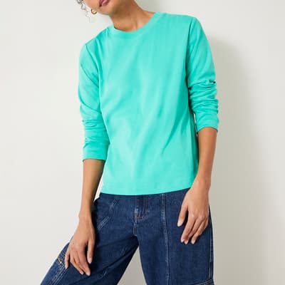 Mint Green Cosima Cotton Long Sleeve Sweatshirt