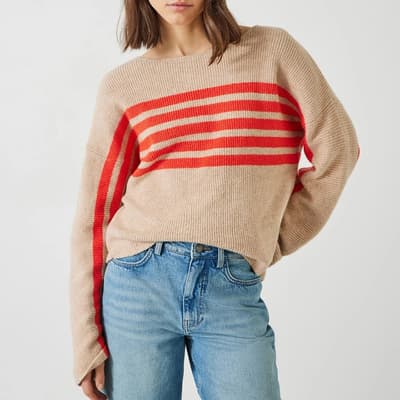 Beige/Orange Evan Wool Blend Jumper