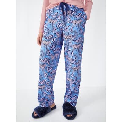 Blue Isla Cotton Pyjama Bottoms