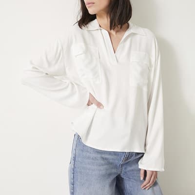 Ecru Kaz Collared Pocket Shirt