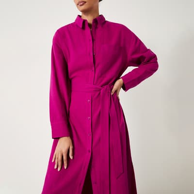 Pink Alexa Maxi Shirt Dress