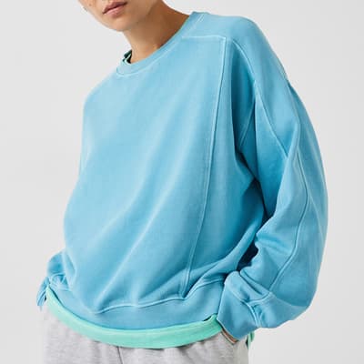 Blue Arlet Cotton Sweatshirt