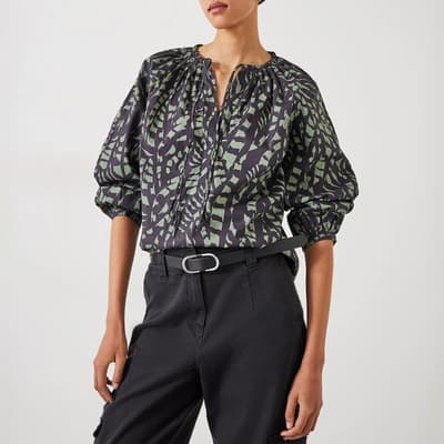 Charcoal Monika Tie Blouse