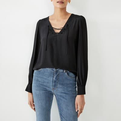 Black Lara Tie Top