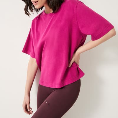 Pink Cathy Cotton Boxy Fit T-Shirt