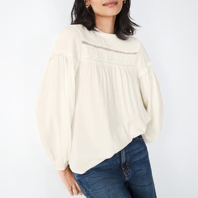 Ecru Julia Broderie Blouse