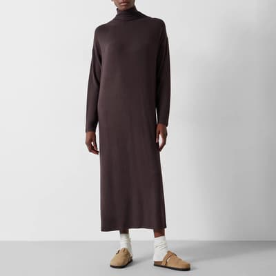 Brown Chloe Jersey Midi Dress