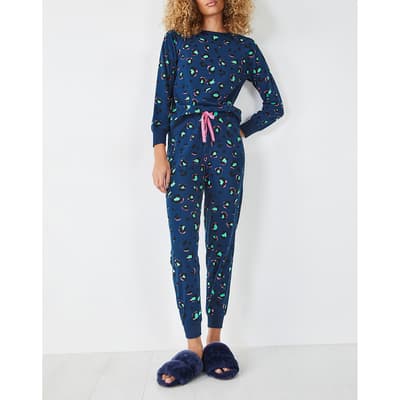 Blue/Pink Joey Printed Pyjama Set