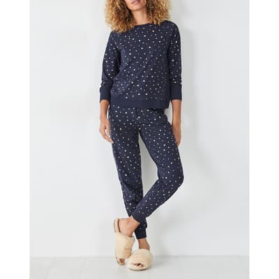 Navy/Gold Joey Printed Pyjama Set