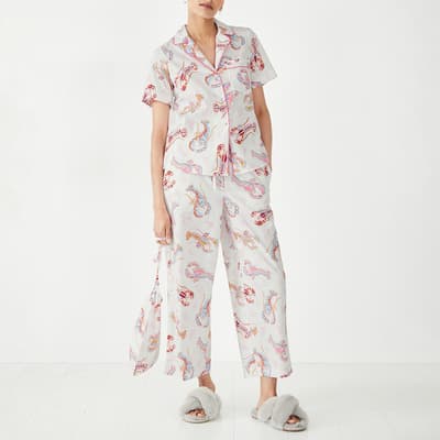 White/Pink Lyla Cotton Pyjama Set