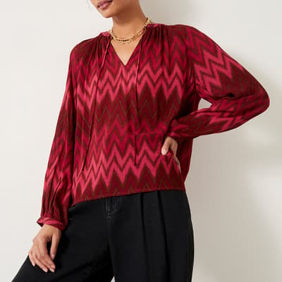 Red Amelie Chevron Blouse