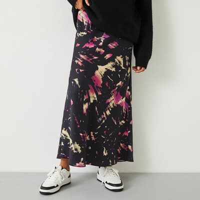 Black/Pink Emeri Slip Skirt