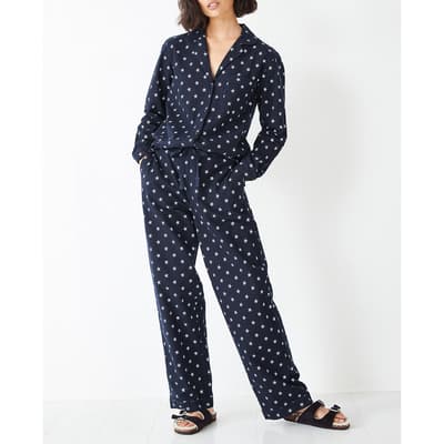 Navy/Silver Joy Cotton Pyjama Set