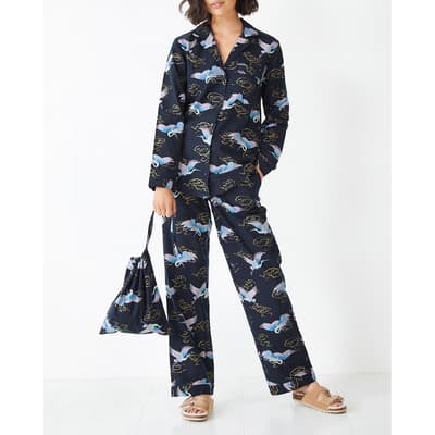 Navy Liv Cotton Pyjama Set