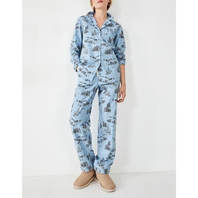 Light Blue Liv Cotton Pyjama Set