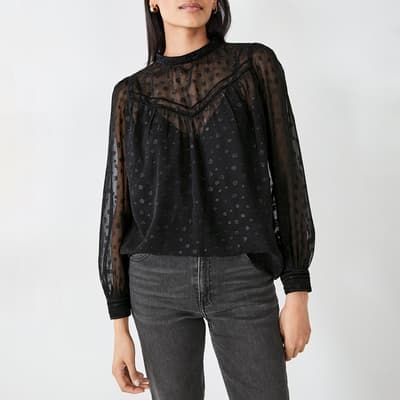 Black Melody Jacquard Blouse