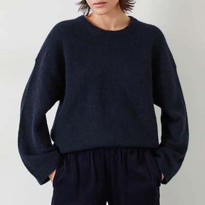 Navy Elaine Wool Blend Jumper