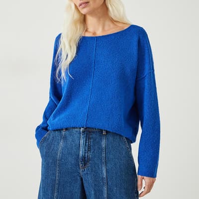 Blue Lilly Slouchy Wool Blend Jumper