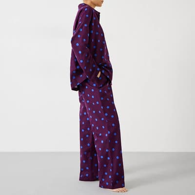 Purple Sadie Cotton Pyjama Set