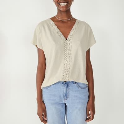 Cream Lilliann Lace T-Shirt