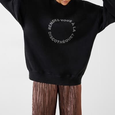 Black Discotheque Cotton Sweatshirt