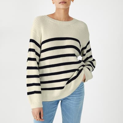 Ecru/Black Kairi Cotton Jumper