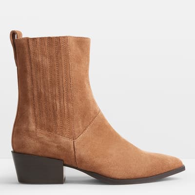 Tan Miley Suede Leather Boots