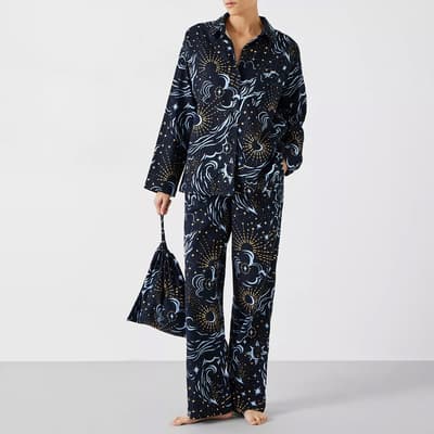 Navy Sadie Cotton Pyjama Set