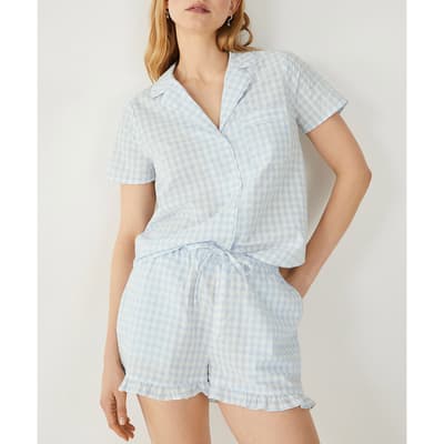 Ecru/Blue Palma Cotton Pyjama Set