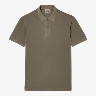 Dark Khaki 2 Button Placket Polo Shirt