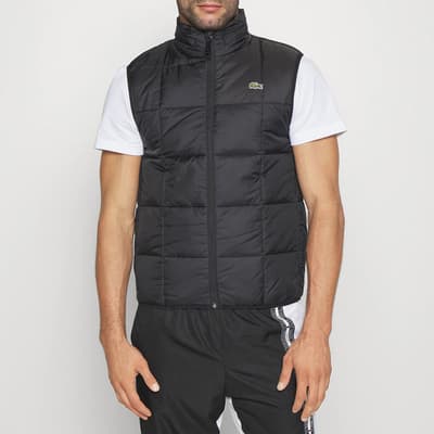 Black High Neck Zip Gilet