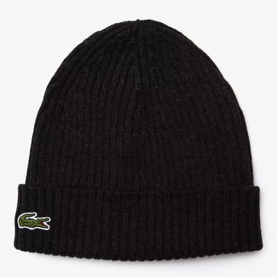 Black Ribbed Beanie