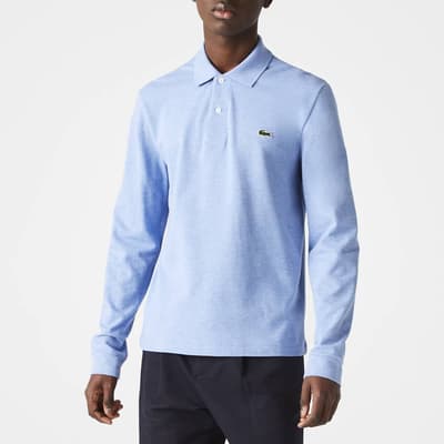 Pale Blue Long Sleeve Polo Shirt