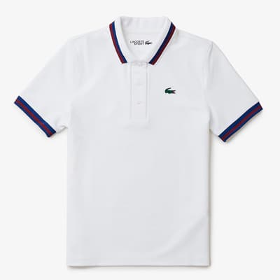 White Contrast Short Sleeve Polo Shirt