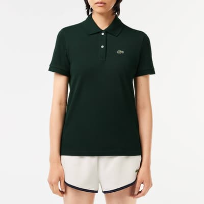 Dark Green Short Sleeve Cotton Polo Shirt