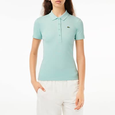 Light Blue Cotton Blend Polo Shirt