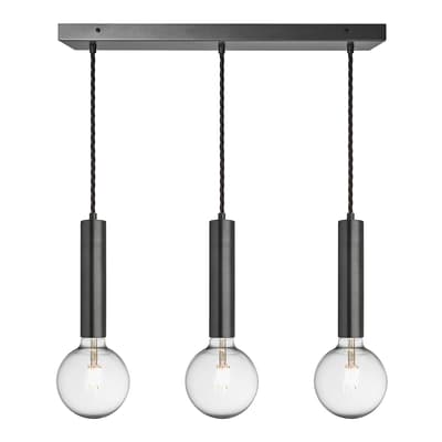 Sleek Cylinder 3 Wire Cluster Lights - Pewter