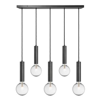 Sleek Cylinder 5 Wire Cluster Lights - Pewter