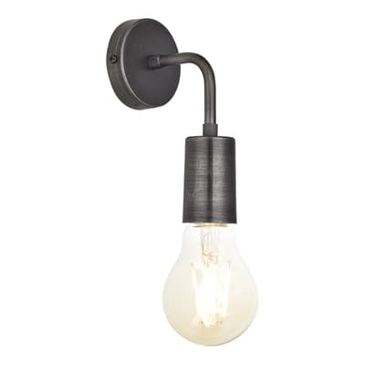 Sleek Edison Wall Light - Pewter