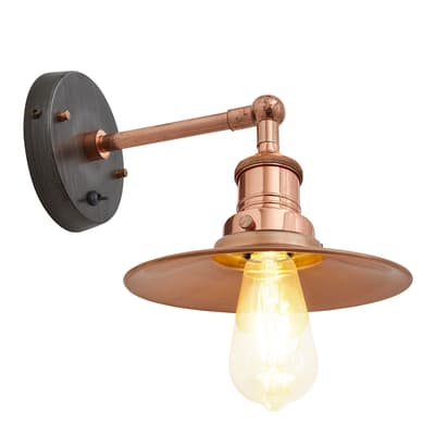 Brooklyn Flat Wall Light - 8 Inch - Copper - Copper Holder