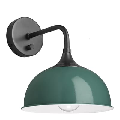 Chelsea Dome Wall Light - 8 Inch - Turquoise - Pewter