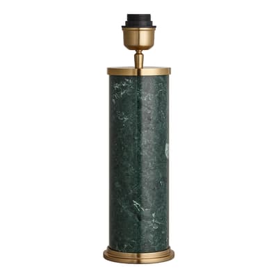 Marble Pillar Cylinder Table Lamp - Green with Brass - Base Only