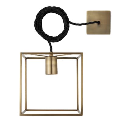 Sleek Cube Pendant Light - 8 Inch - Brass