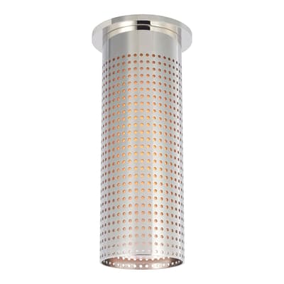 Precision Tall Monopoint Flush Mount in Polished Nickel with White Glass