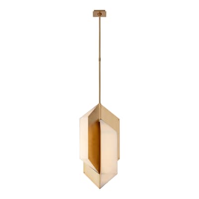 Ophelion Medium Pendant in Antique-Burnished Brass with Alabaster