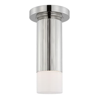 Ace Mini Monopoint Flush Mount in Polished Nickel with White Glass