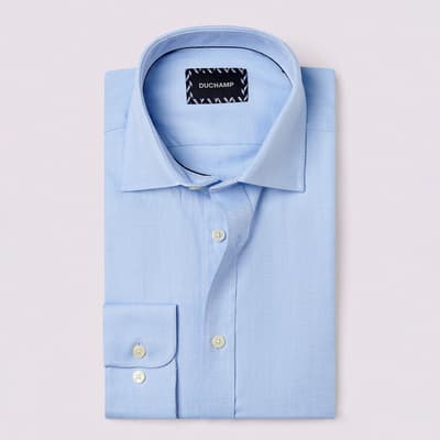 Blue Royal Herringbone Cotton Shirt