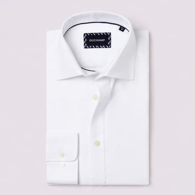 White Square Dobby Cotton Shirt