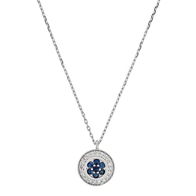 Muse Diamond and Sapphire Shield Necklace