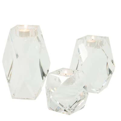 Crystal Tealight Holder, Set of  3 